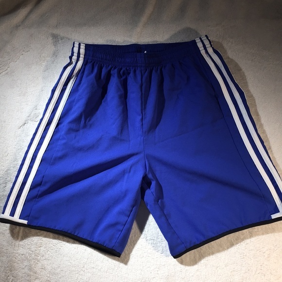 adidas Pants - Adidas Woman’s Blue with White Stripe AdiZero Shorts